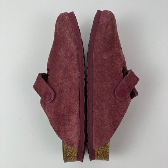 Birkenstock Sz 9-9.5 Boston Suede Clog in Maroon-Mauve Soft Footbed Comfy - Picture 9 of 15